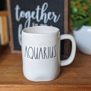 RAE DUNN Aquarius White Ceramic Mug
